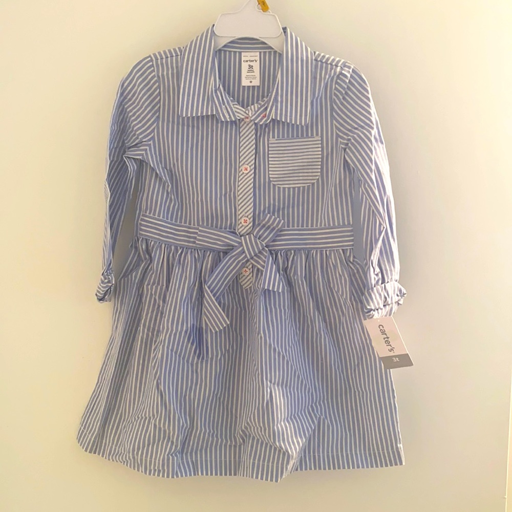 Blue/white Striped Dress